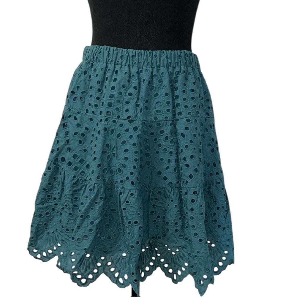 Hyacinth House Cotton Blend Eyelet Green Skirt(Size XS)